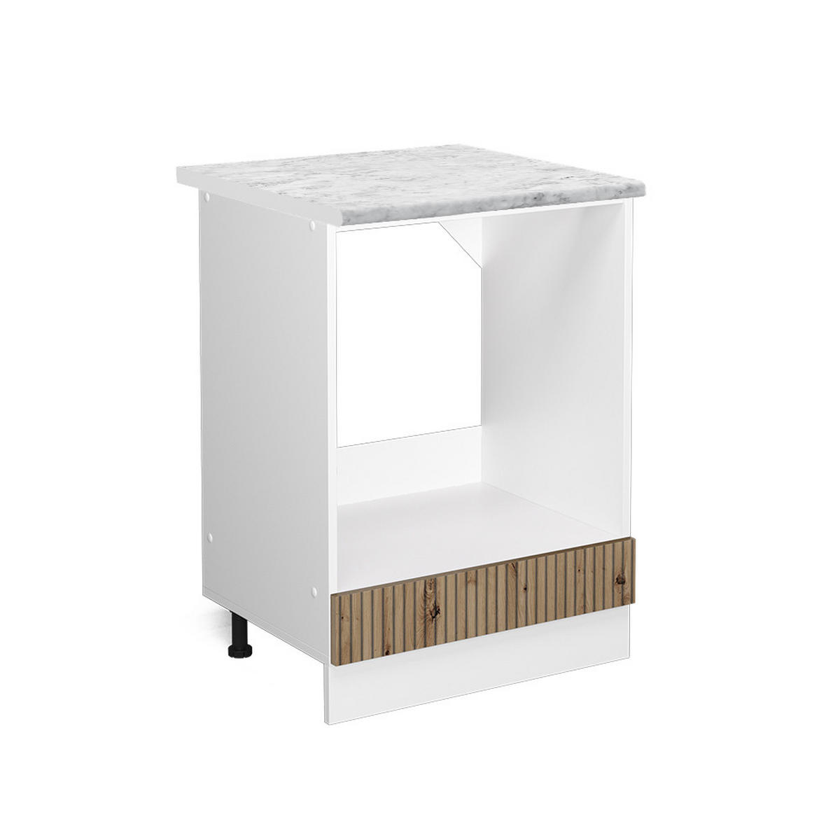HERDUMBAUSCHRANK R-Line Artisan-Eiche 60 cm, AP Marmor - Weiß/Eiche Artisan, Holzwerkstoff (60/81.6/60cm) - Vicco