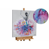 ÖLGEMÄLDE 80/80 cm - Lila/Weiß, Holz/Textil (1.6/80cm) - KUNSTLOFT