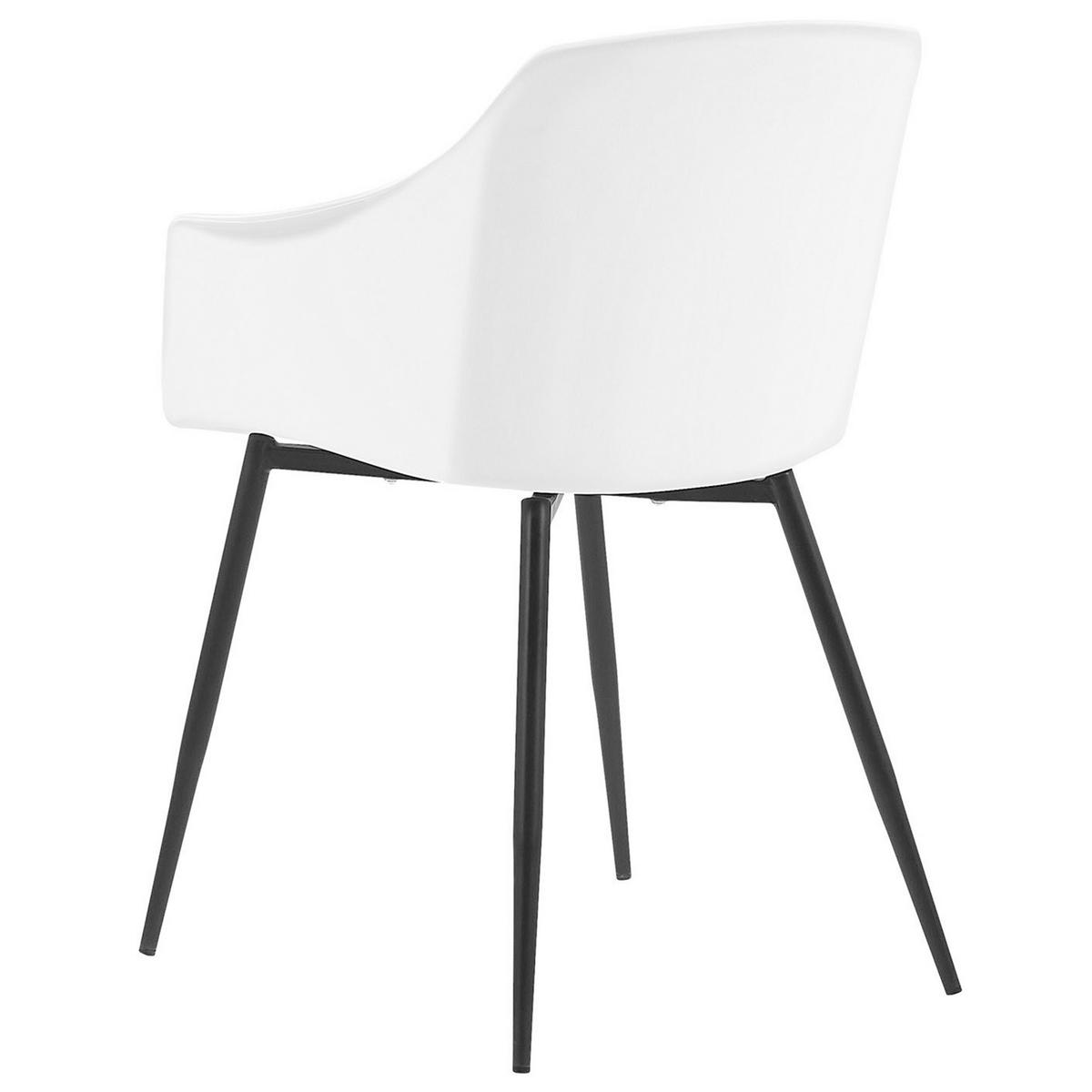 ESSZIMMERSTUHL 2er-Set Kunststoff Weiß/Schwarz Fonda - Weiß, Kunststoff/Metall (57/83/51cm) - Beliani