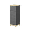 MIDISCHRANK Livia Anthrazit 30 x 80 cm mit Schublade - Anthrazit/Naturfarben, Holzwerkstoff (30/80/30cm) - Vicco