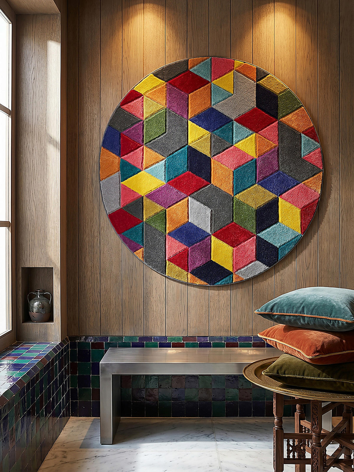 TEPPICH MEON Ø 160 cm - Multicolor, Textil (160/160cm) - KADIMA DESIGN