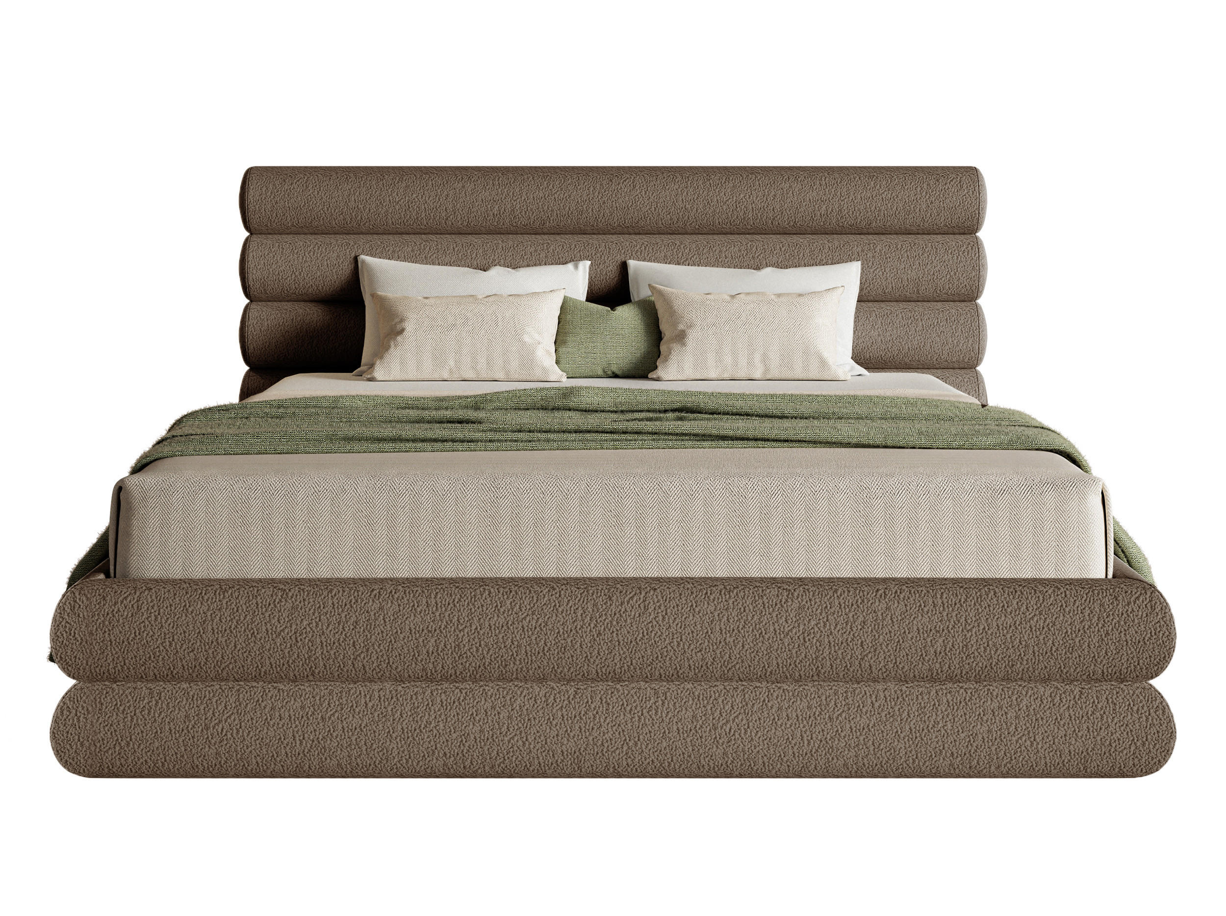 POLSTERBETT Buffalino Hellbraun Boucle 180/200 cm - Braun, Kunststoff/Textil (180/200cm) - Selsey