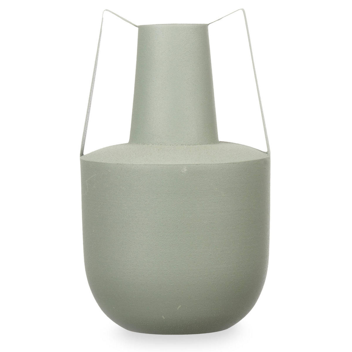 VASE Metall Pastellfarben mit Griffen 21 cm - Grün, Metall (21cm) - Giftdecor