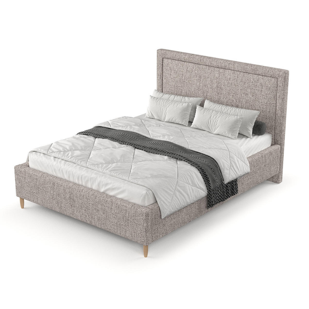 POLSTERBETT Vega 160/200 cm Beige im Neve Stoff - Beige/Naturfarben, Holz/Holzwerkstoff (160/200cm) - AltaBeds