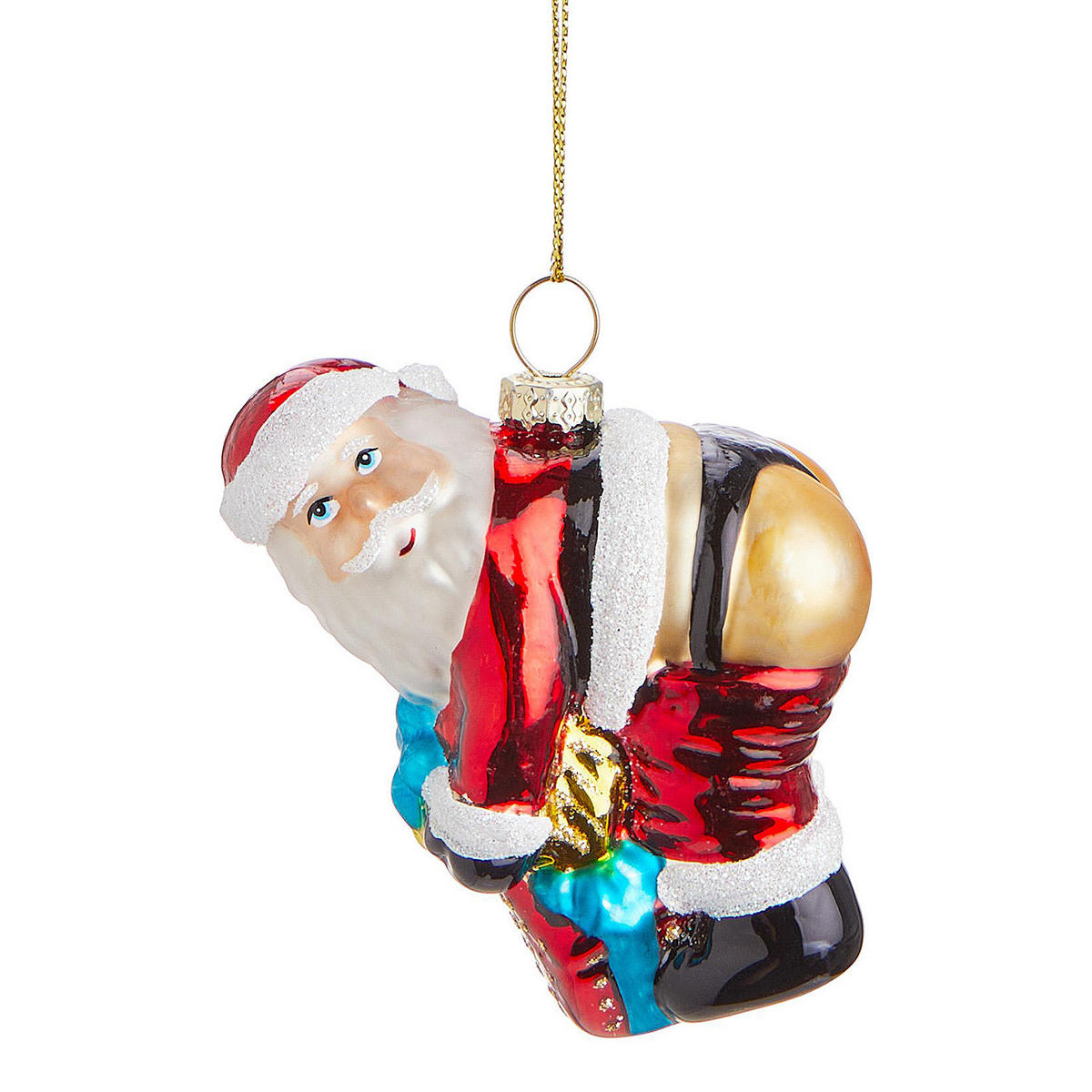 BAUMANHÄNGER Hang On Naughty Santa - Rot, Glas (4/9/7cm) - Butlers