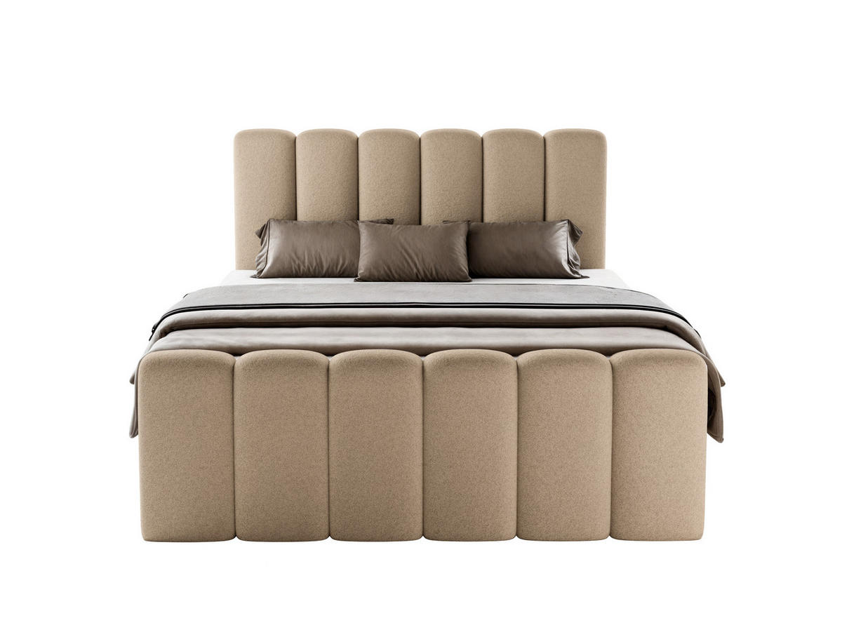 BOXBETT Nola mit Topper Beige 140x200 - Beige, Textil (140/200cm) - Luxkor24