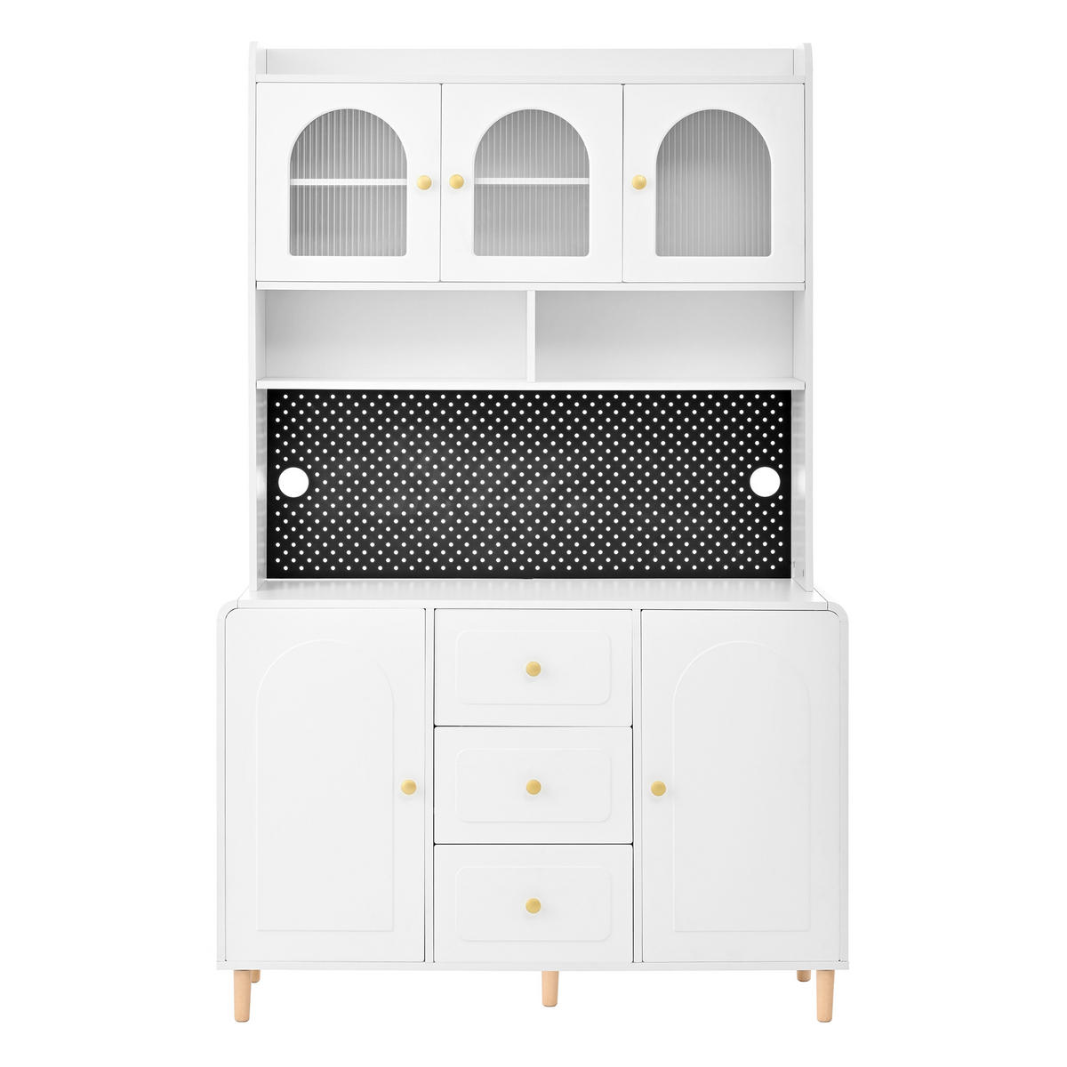 BUFFET 120/40/190 cm weiß aus MDF mit Lochplatte - Weiß, Holzwerkstoff (120/190/40cm) - OKWISH