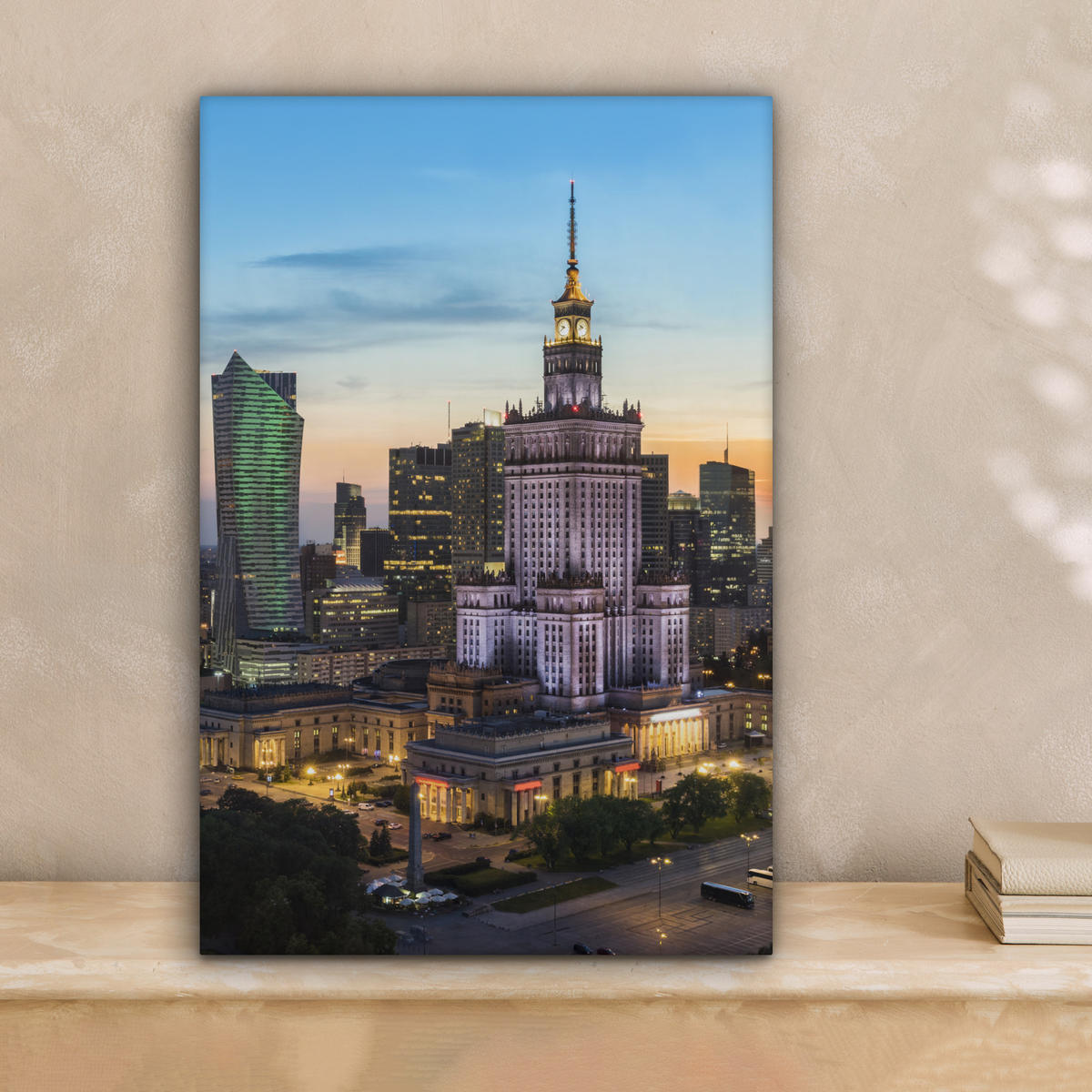 LEINWANDBILD Polen - Sonne - Warschau 20x30 cm - Blau, Textil (20/30cm) - MuchoWow