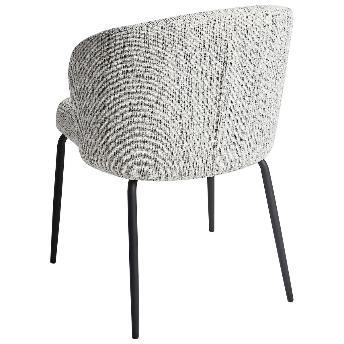 ESSZIMMERSTUHL 2er-Set Weiß/Schwarz Zana - Schwarz/Weiß, Textil (55/80/56cm) - Beliani