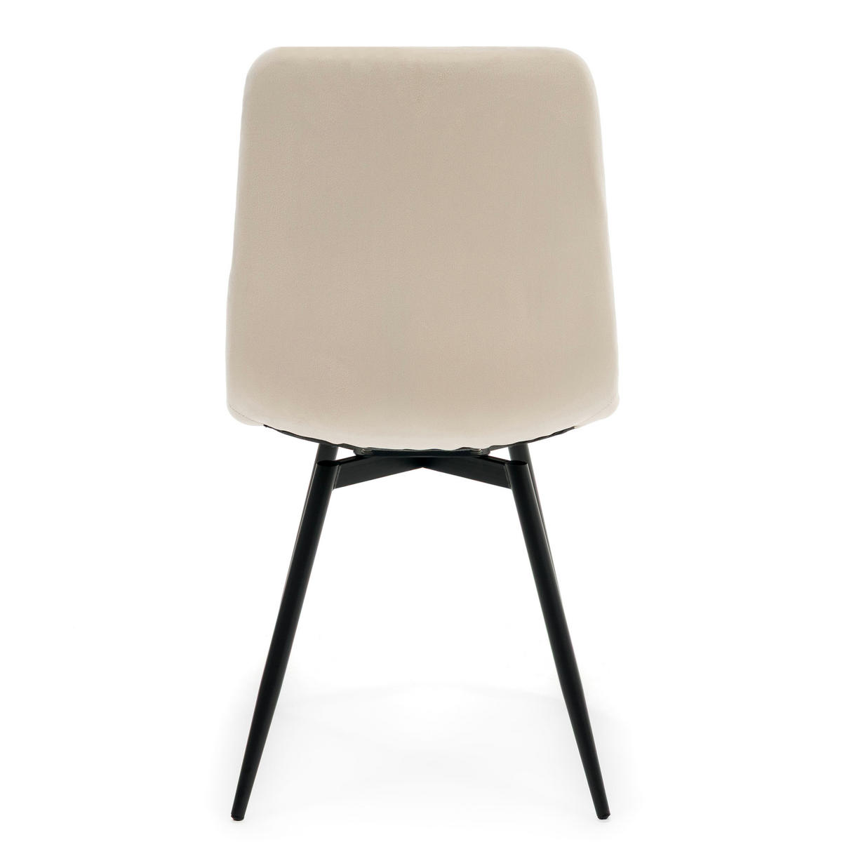 STUHL ARCO drehbar gepolstert mit Steppung - beige - Samt Velours - Beige/Schwarz, Textil/Metall (46/90/51cm) - NEW HOME