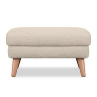 SITZHOCKER TAGIO Pouffe, creme - Creme/Braun, Buchenholz/Textil (65/46/80cm) - KONSIMO®