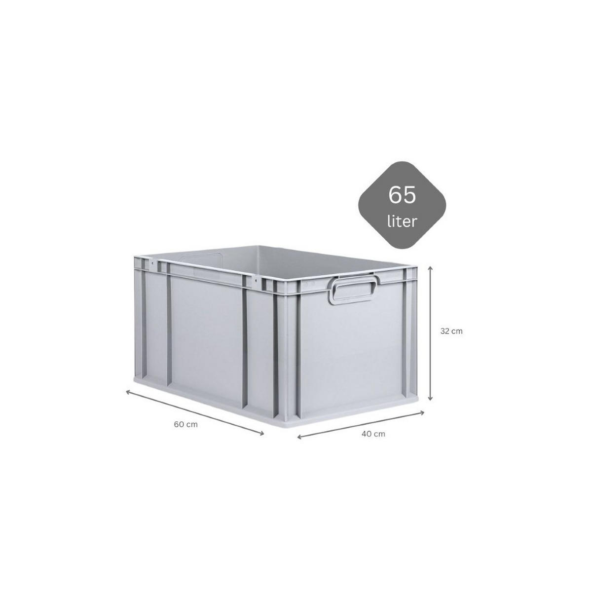 EUROBOX 5x Nextgen Economy Mit Scharnierdeckel Grau/Gelb Griffe Geschlossen 65 Liter - Gelb, Kunststoff (40/32/60cm) - PROREGAL