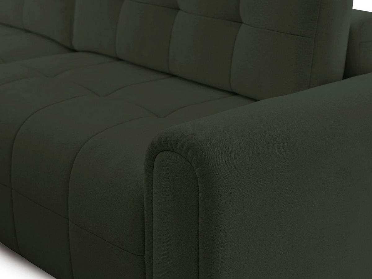 ECKSOFA Simolla Olivgrün links - Schwarz/Olivgrün, Kunststoff/Textil (268/180cm) - Selsey