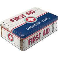 VORRATSDOSE flach Nostalgic Pharmacy First Aid Blue - Multicolor, Metall (23/7/16cm) - Nostalgic-Art