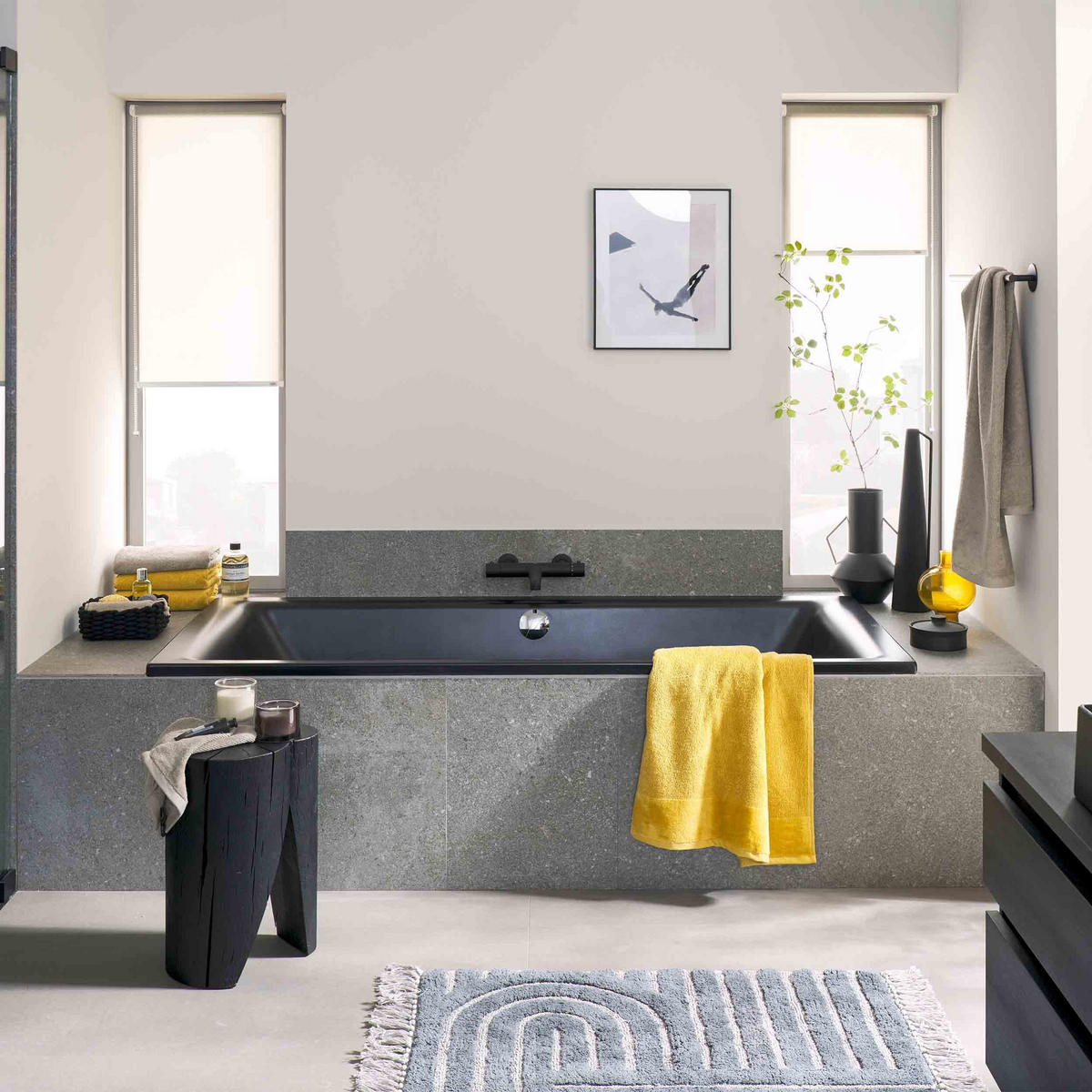 BADEMATTE BAHAMAS - Grau, Textil (60/90cm) - Schöner Wohnen