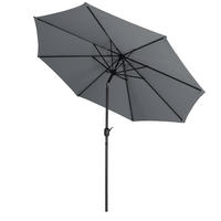 SONNENSCHIRM aus Polyester Metall in Dunkelgrau mit Resin-Sockel wetterfest UV-beständig drehbar 360° neigbar 60° 3 x 2.4m Ø49 × 35 cm - Grau, Metall (240/50cm) - Livingandhome