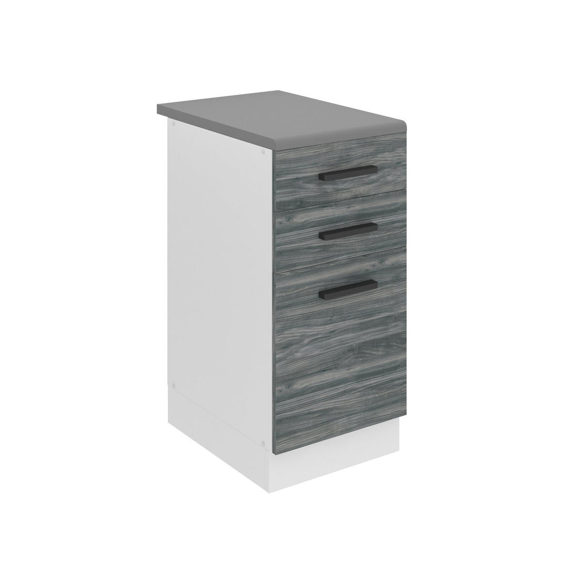 KÜCHENUNTERSCHRANK 40 cm, mit Arbeitsplatte, mit Schubladen, Glamour Wood - Hellgrau, Holz (40/85/51.6cm) - B BELINI GROUP