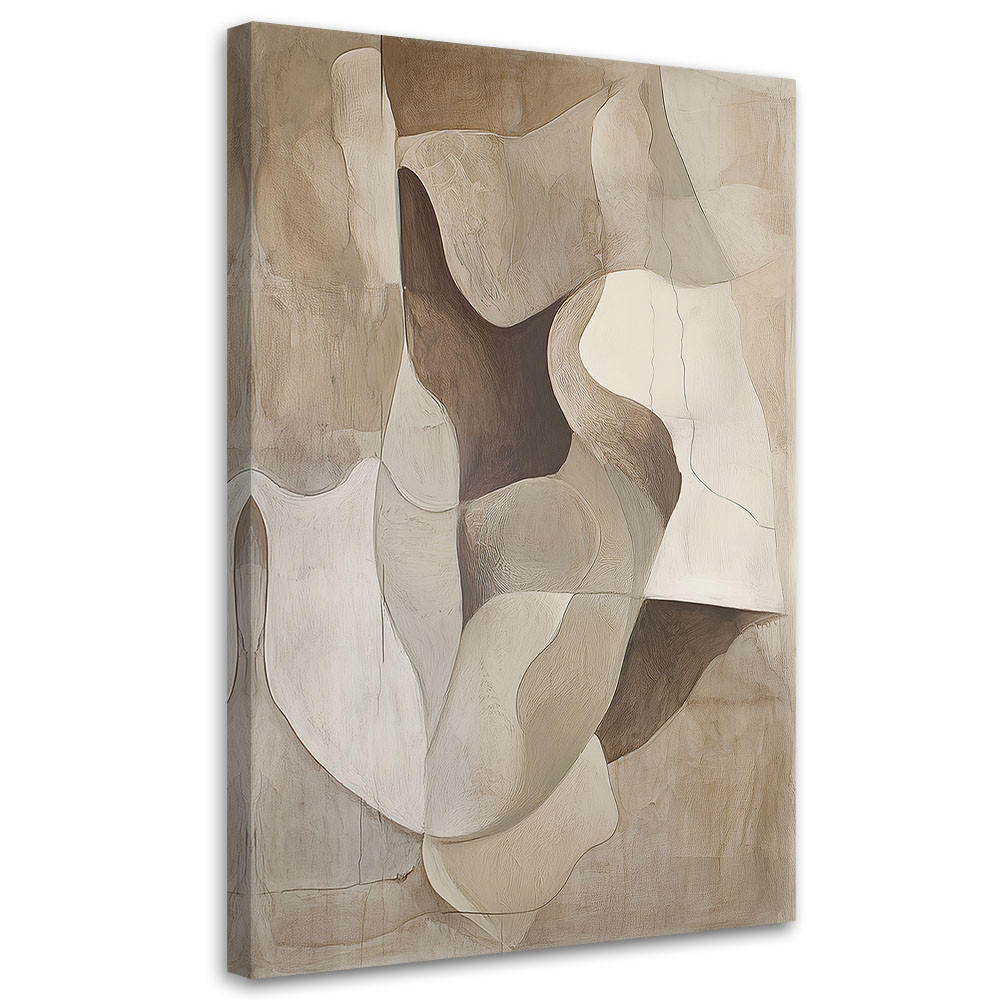 LEINWANDBILD Abstraktion Minimalismus Formen 80x120cm - Beige, Textil (80/120cm) - Feeby
