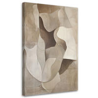 LEINWANDBILD Abstraktion Minimalismus Formen 80x120cm - Beige, Textil (80/120cm) - Feeby