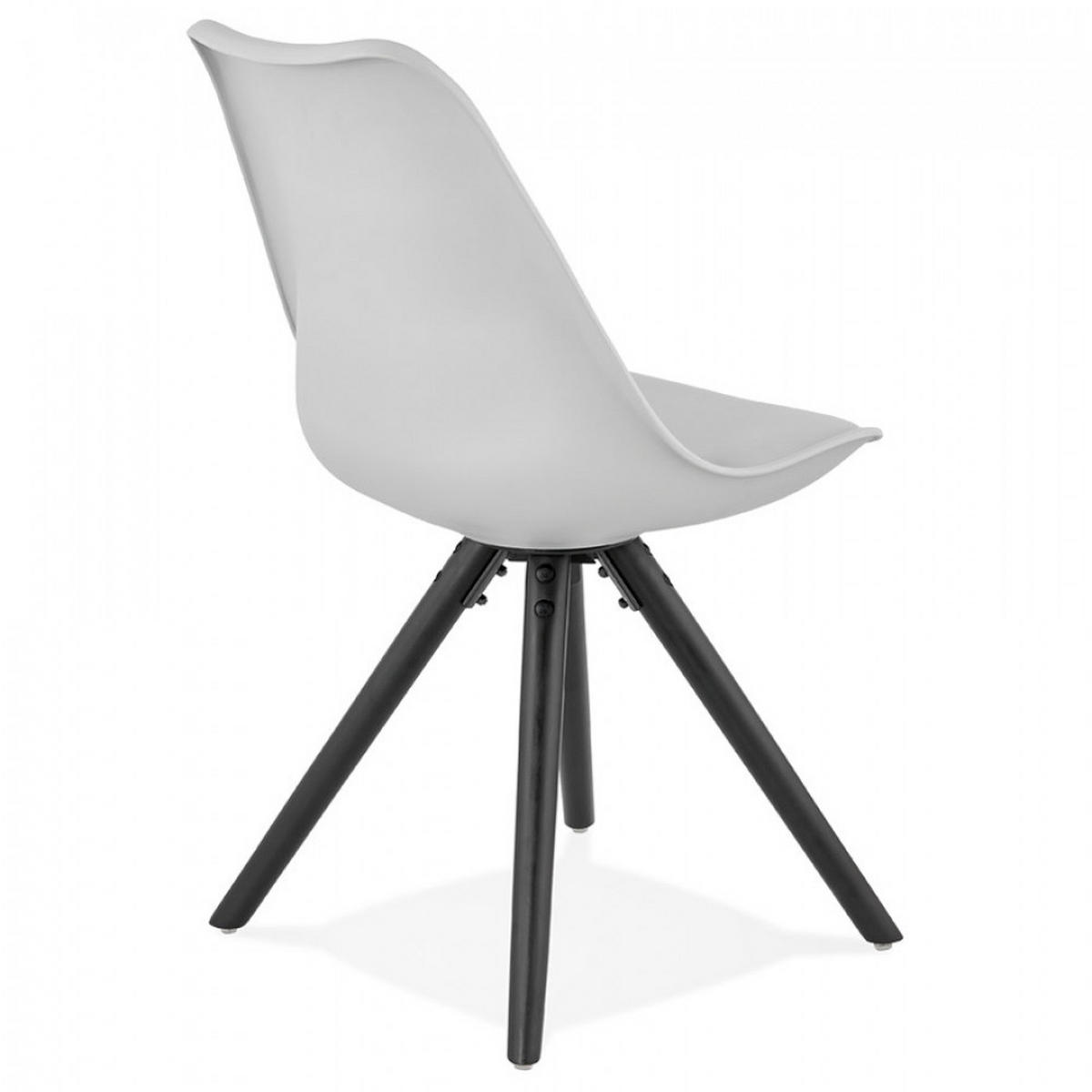 STUHL grau 48x82x56cm - Schwarz/Grau, Leder/Holz (48/82/56cm) - AlterEgo