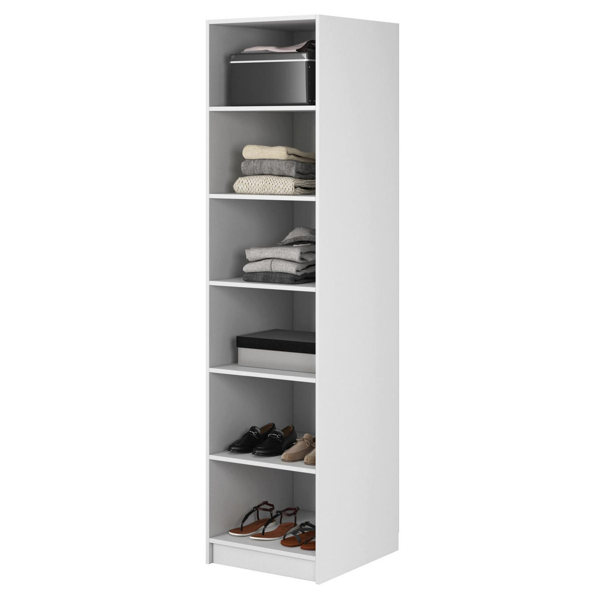 KLEIDERSCHRANK Moonir Weiß 50 cm - Goldfarben/Weiß, Holzwerkstoff/Metall (50/200.5/57cm) - Selsey