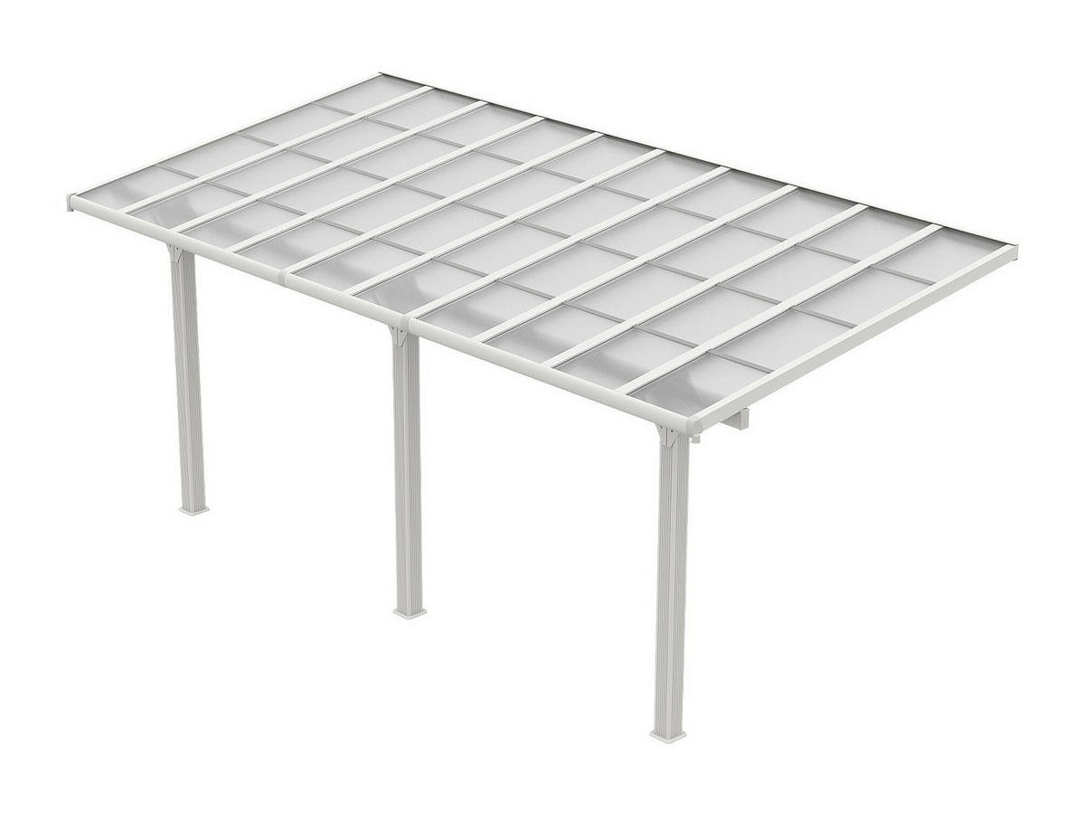ANLEHNCARPORT - 1 Person - Plastik, Metall - Weiß - - Weiß, Kunststoff/Metall (620/285/310cm) - Vente-Unique