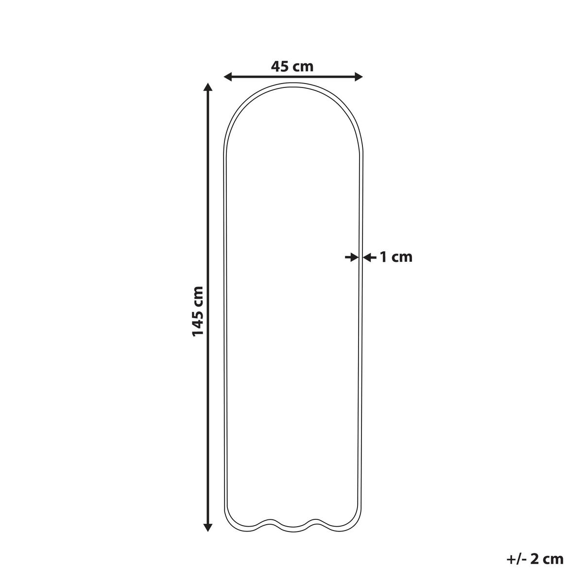 WANDSPIEGEL Metall weiß 45/145 cm Bussy - Weiß, Metall (45/145/3cm) - Beliani
