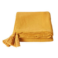 WOHNDECKE Rajput 150/200 cm, 100% Baumwolle - Dunkelgelb, Textil (150/200cm) - Homescapes