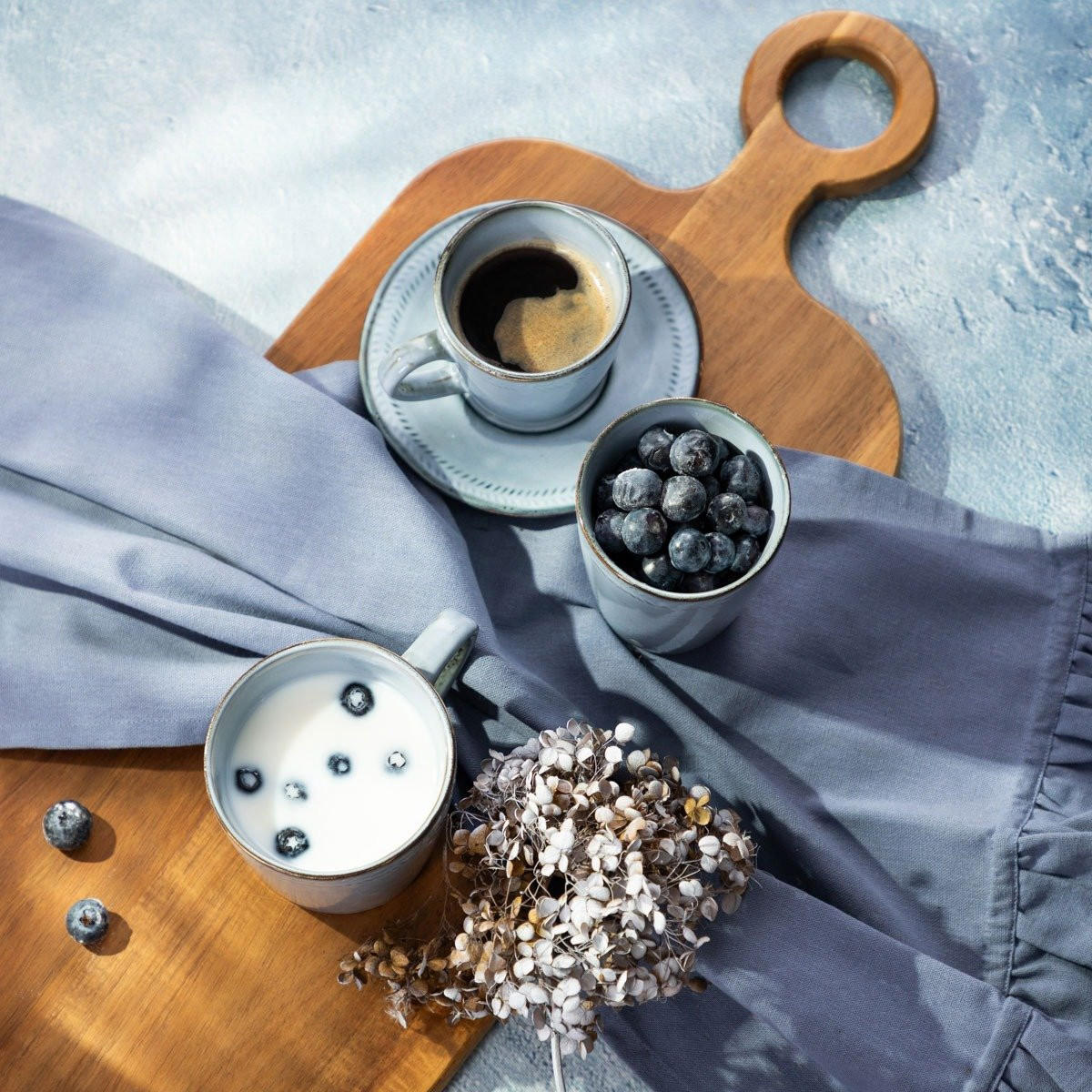 TASSE Bluejeans mit Untertasse blau 0,2 l 6er-Set - Blau, Keramik (0.2L) - Homla