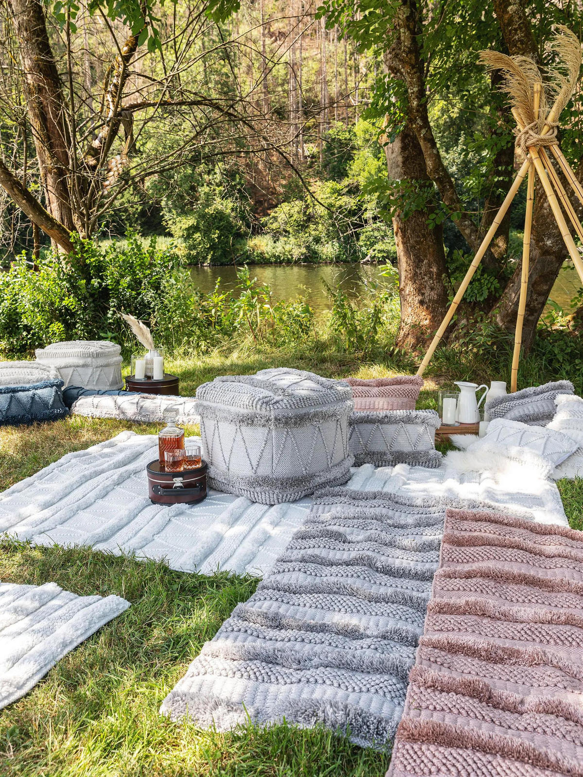 TEPPICH aus recyceltem Material Toni Ivory 160x230 cm - Creme, Textil (160/230cm) - benuta Pure