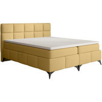 BOXBETT Solido mit Bettkasten 180x200 cm gelb - Gelb/Schwarz, Textil/Metall (180/200cm) - Beautysofa