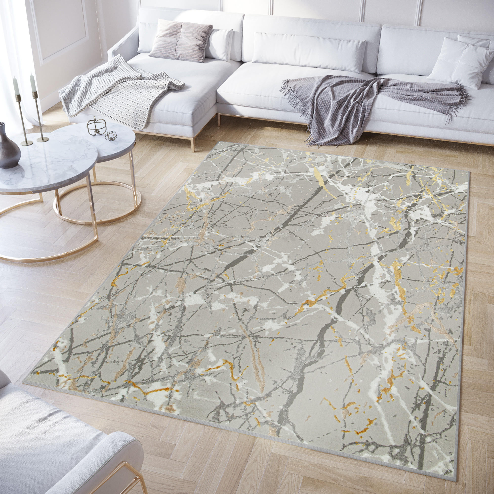 TEPPICH CRYSTAL Hellgrau 160/220 cm - Hellgrau, Textil (160/220cm) - Tapiso