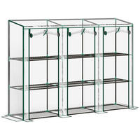 GEWÄCHSHAUS DE-11996 mit 3 Türen & 3 Etagen Transparent - Transparent, Metall (46/151/215cm) - ComfortXL