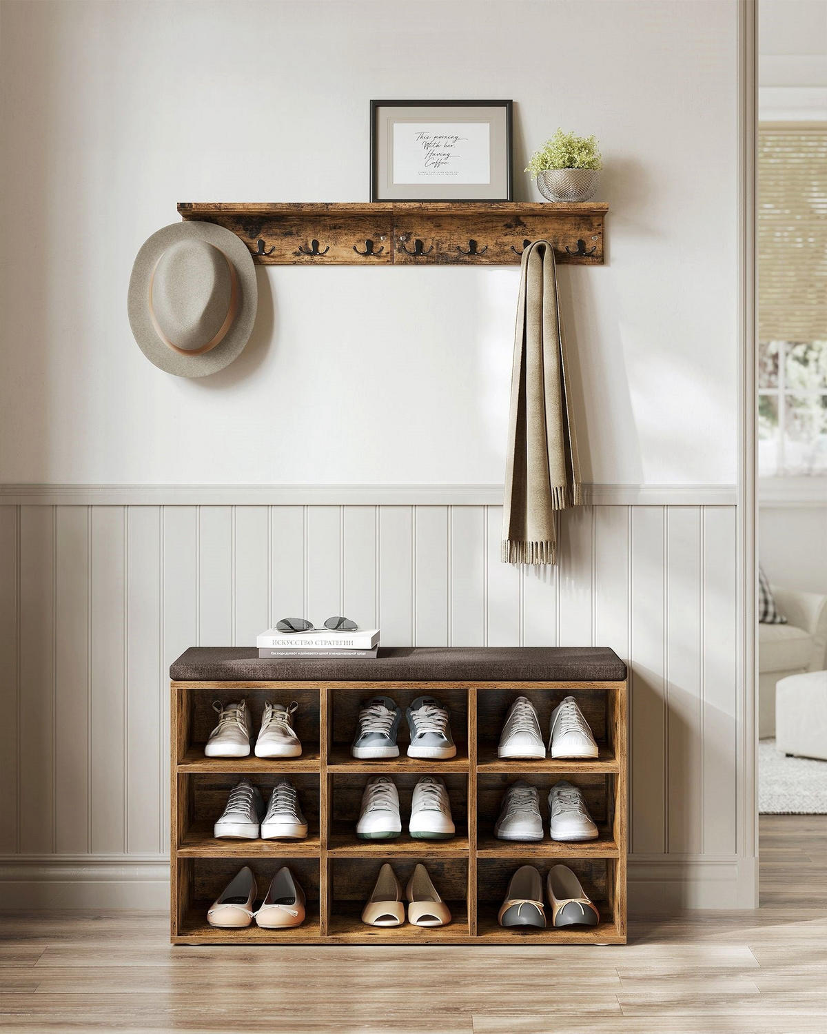 SCHUHBANK AGADIR - Braun, Holzwerkstoff (78.5/48/30.3cm) - Hansiro