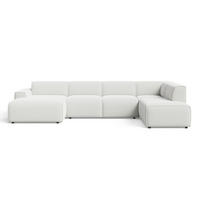 ECKSOFA U Belluno Weiß Rechts - Schwarz/Weiß, Holz/Kunststoff (220/378cm) - Graingold
