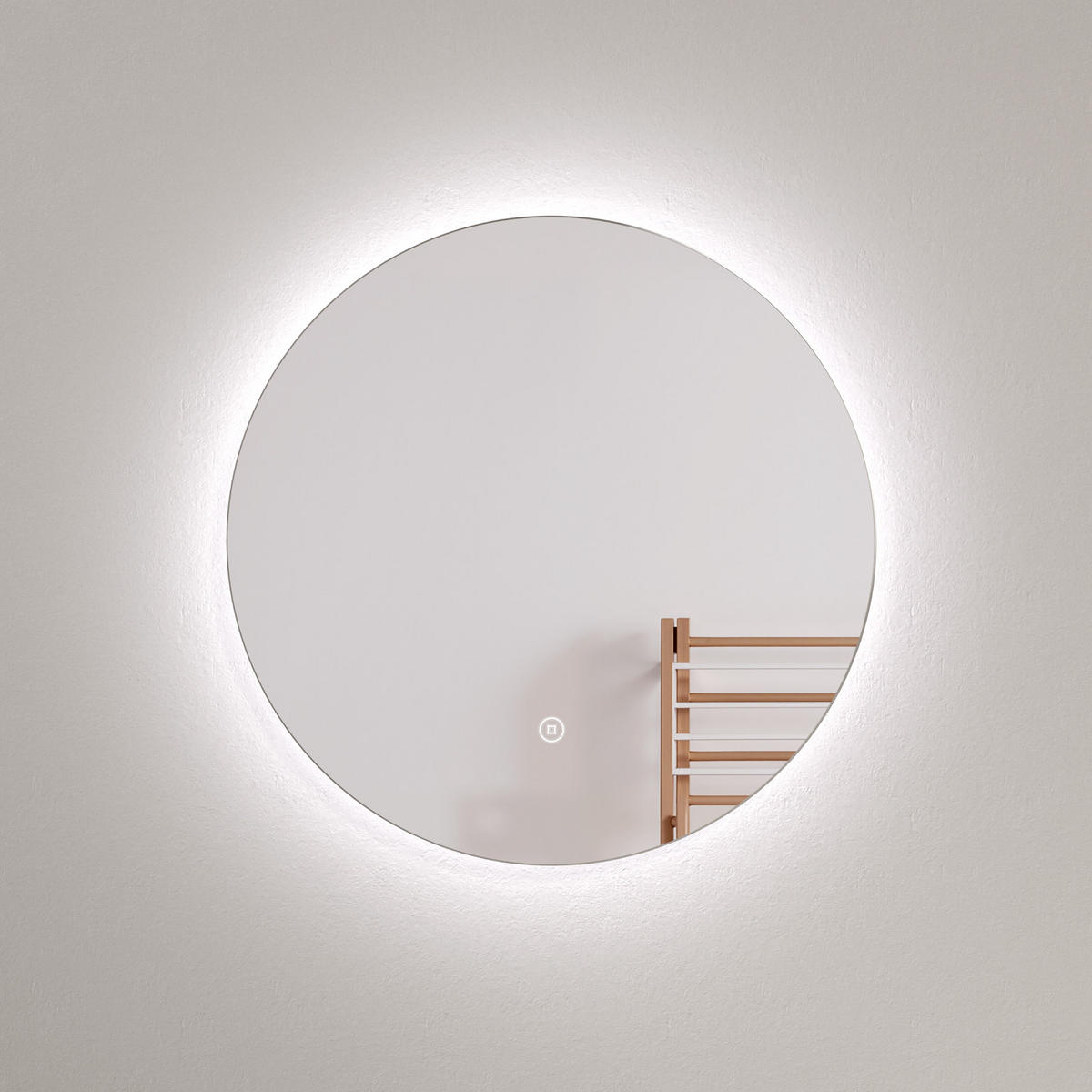 BADSPIEGEL Runder mit Beleuchtung Rahmenlos ф60 cm - Weiß, Glas (60/3/60cm) - EMKE