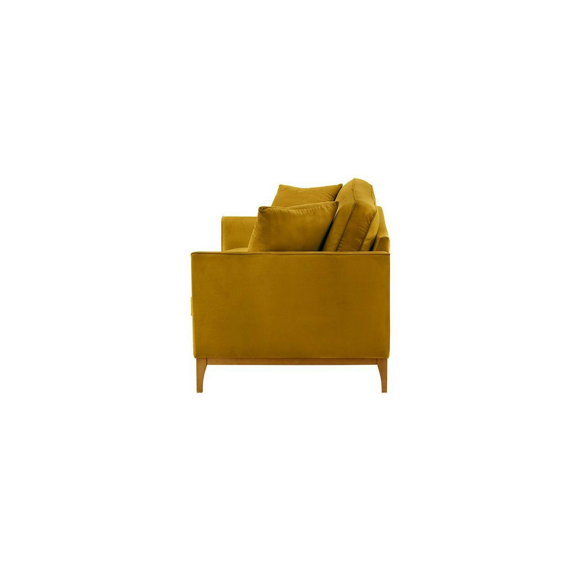 DREISITZER-SOFA Linara-Velluto 8 - Gelb, Holz/Textil (201/91/95cm)