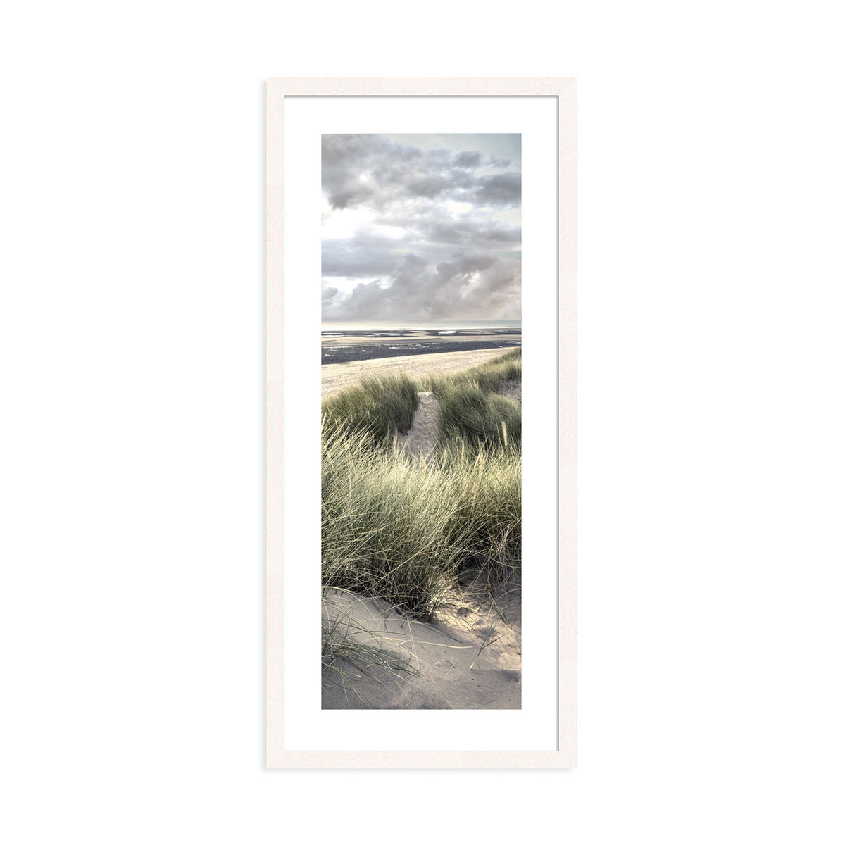 POSTER mit Rahmen 30x70 cm Strand Meer schmal - Blau, Holz (30/71cm) - artissimo