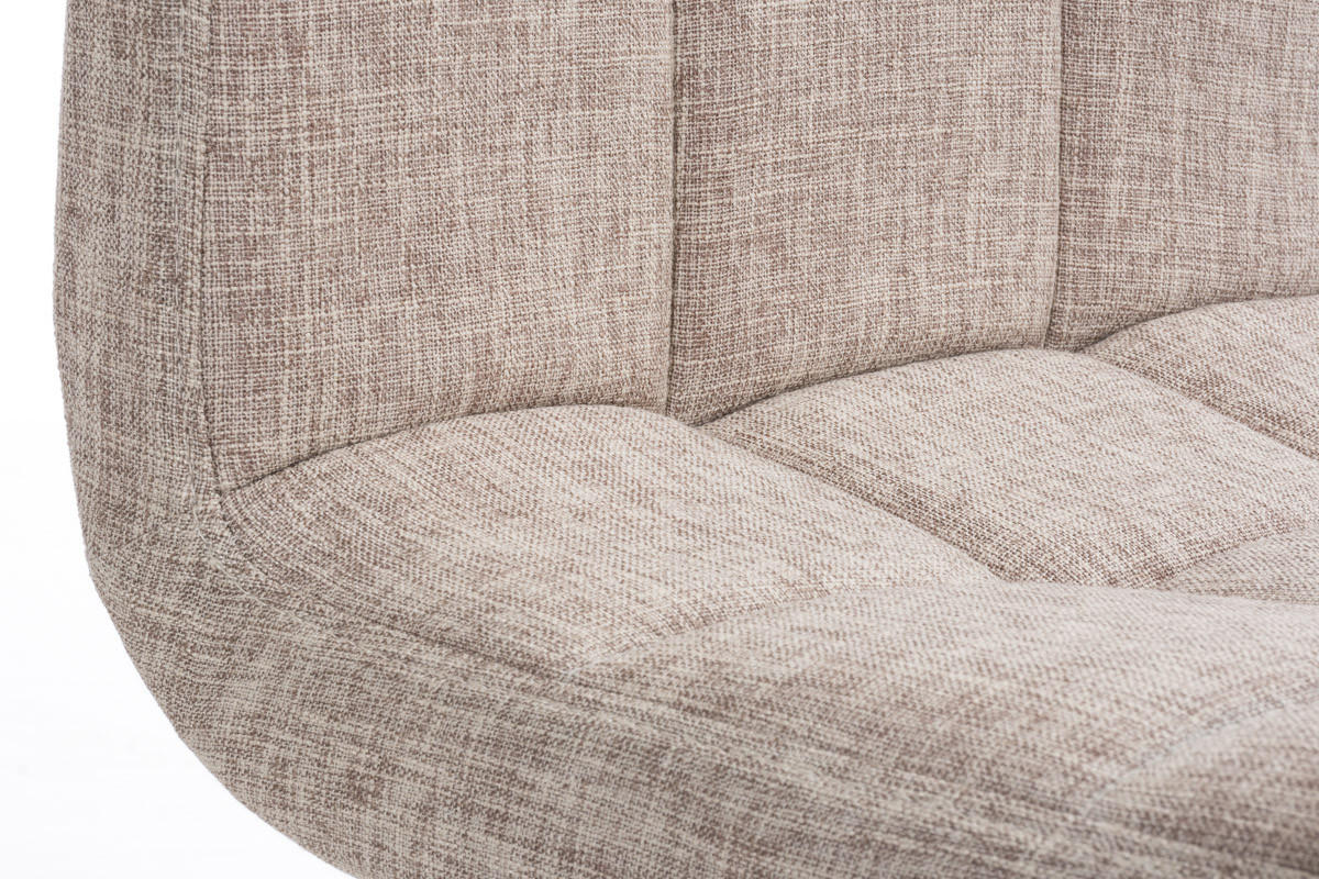 BARHOCKER Rezar Stoff Creme Silber - Creme, Textil/Metall (46/94/47cm) - DELUKE