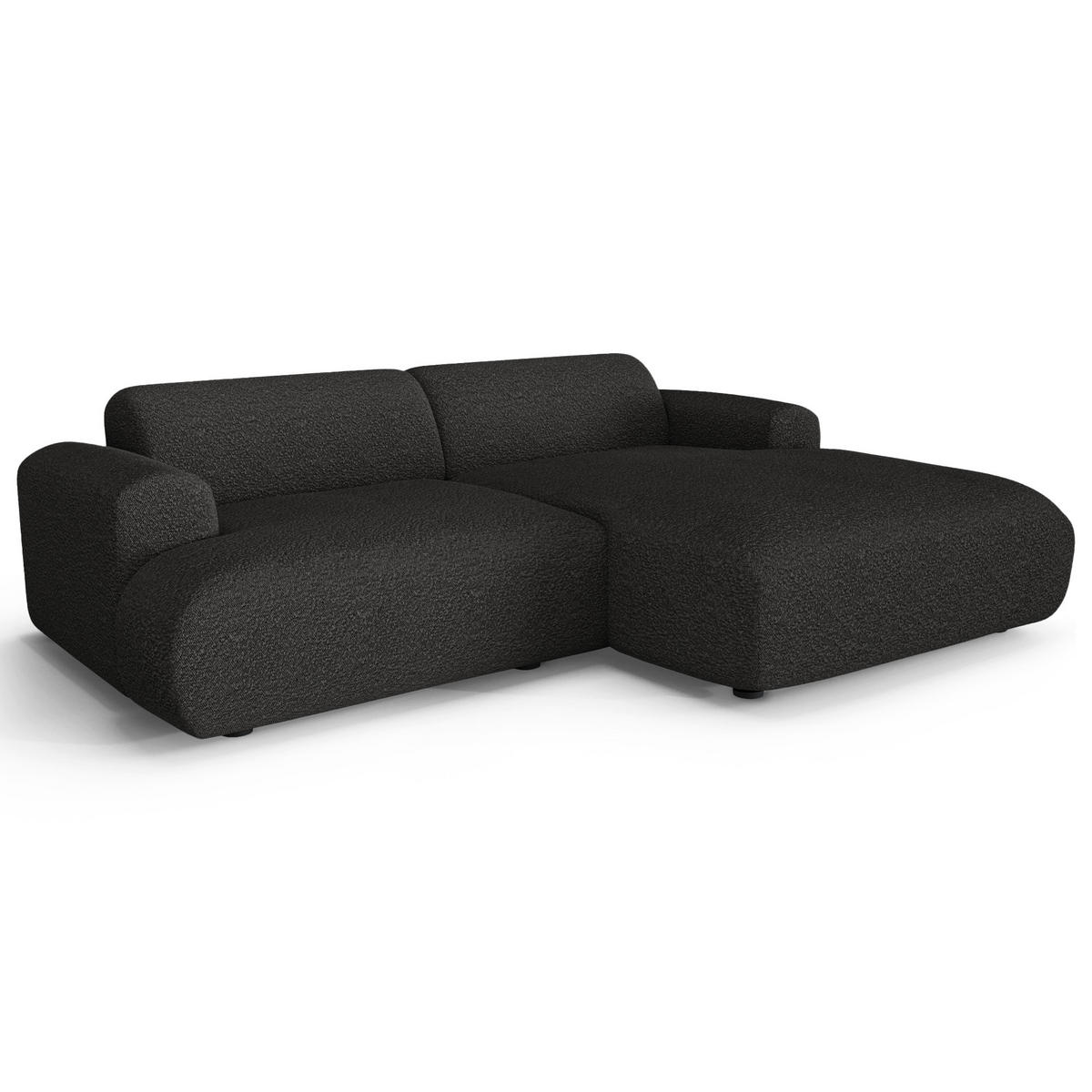 ECKSOFA RECHTS Bouclé-Stoff Dunkles Anthrazit 266cm - Anthrazit, Textil (266/165cm) - Sia Home