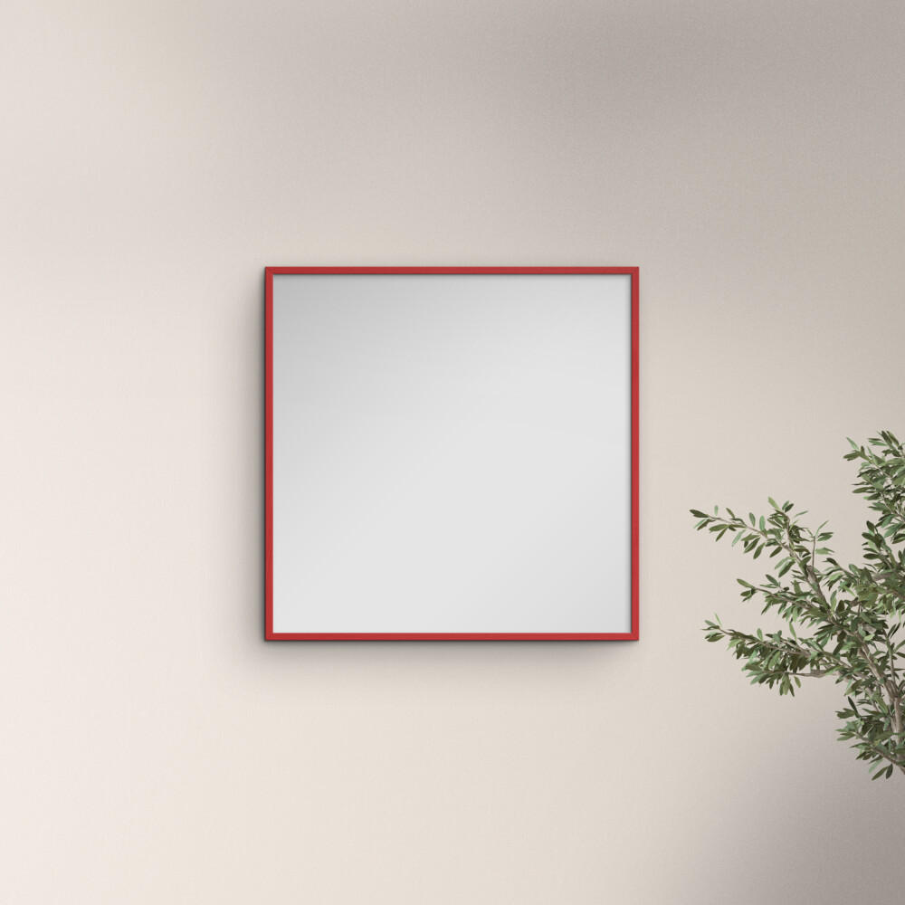 SPIEGEL - Rotes Holz - Rot, Holz/Papier (50/50/2cm) - Poster&Frame