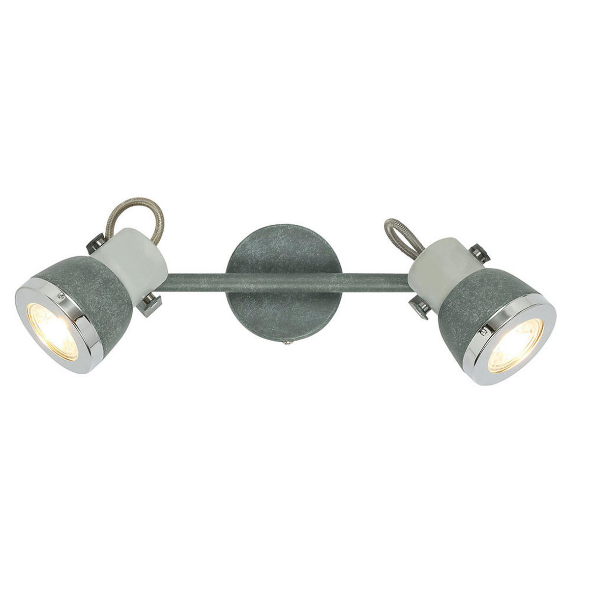 LED DECKENLEUCHTE Steingrau Chrom - Grau, Metall (26/8/18.5cm) - Globo Lighting