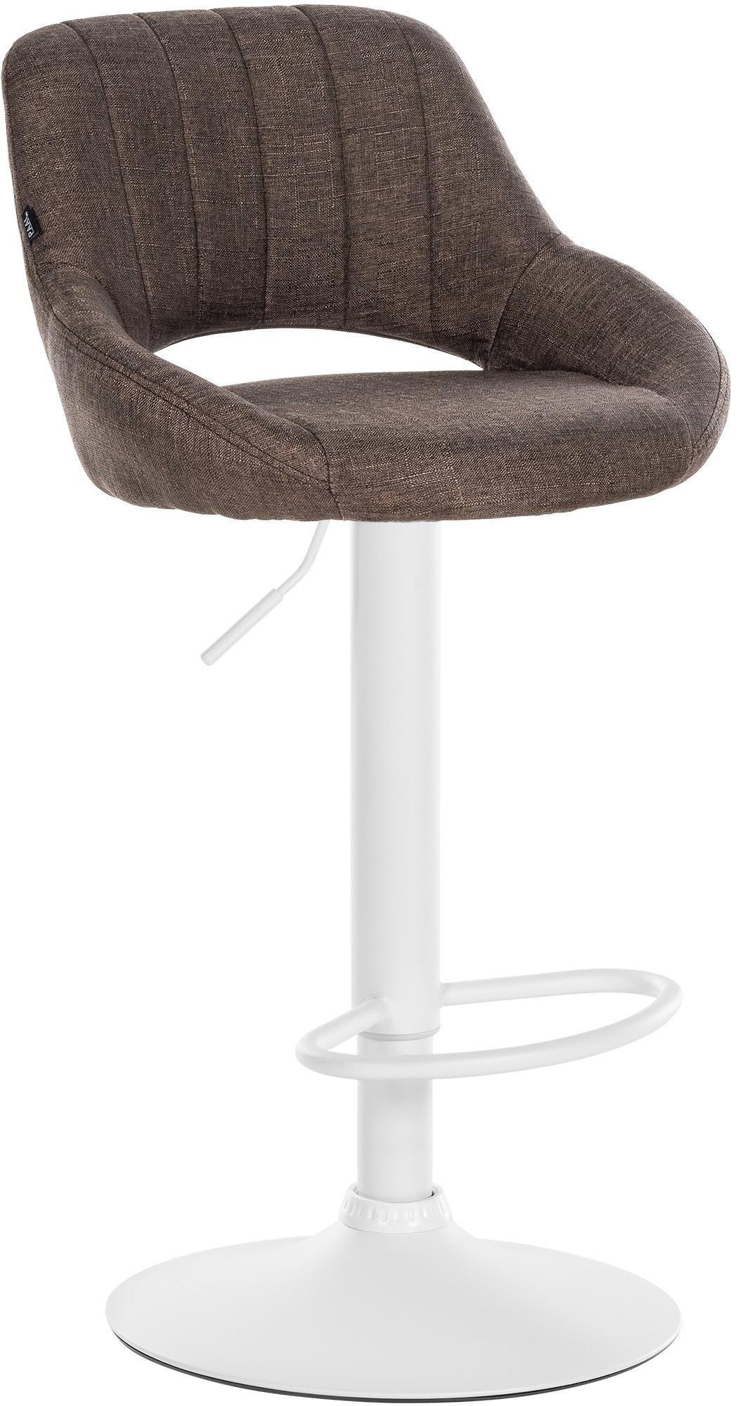 BARHOCKER Stoff braun - Weiß/Braun, Textil/Metall (46.5/85/48cm) - CLP