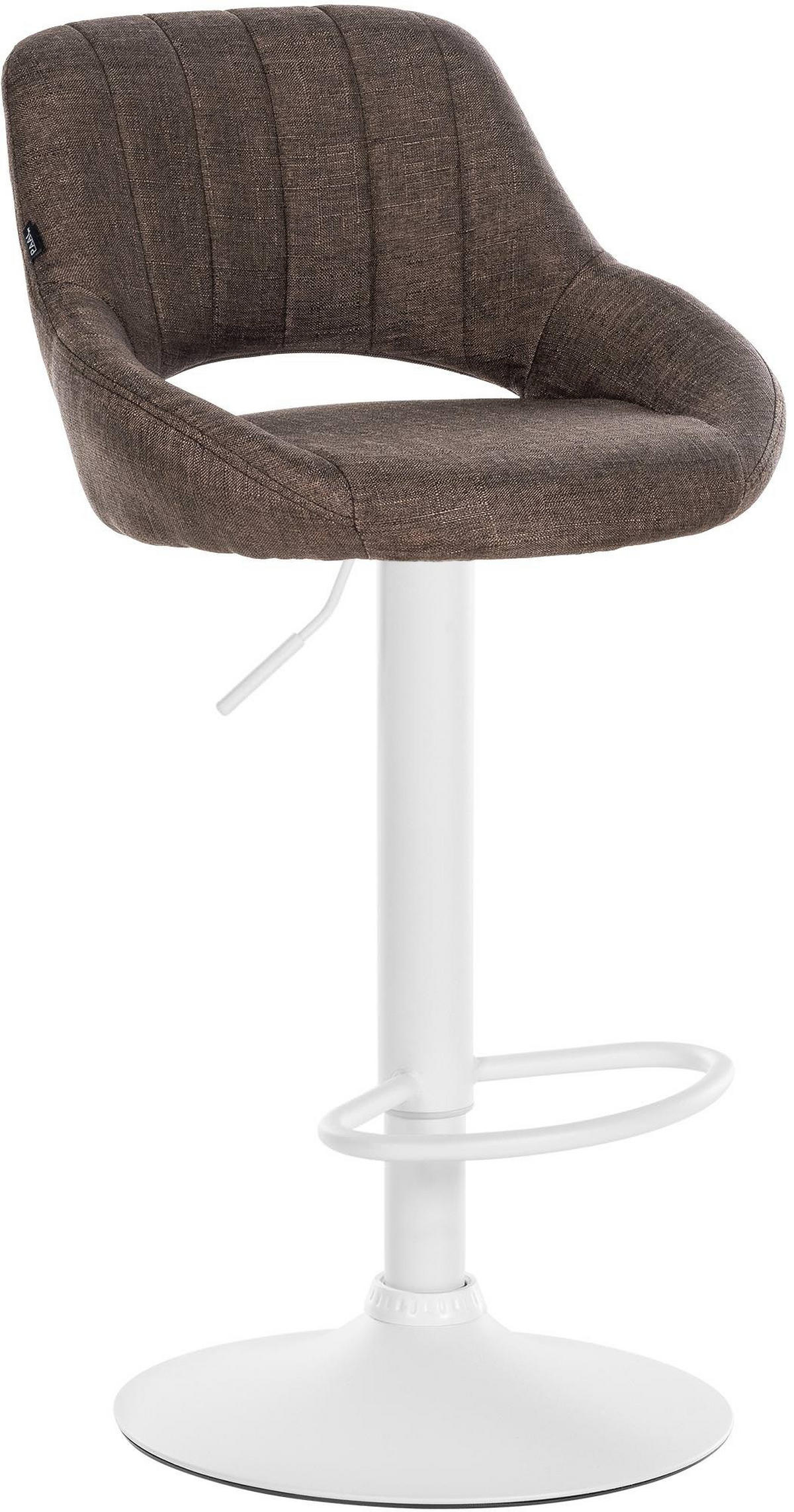 BARHOCKER Stoff braun - Weiß/Braun, Textil/Metall (46.5/85/48cm) - CLP