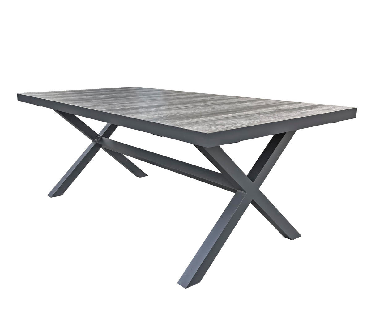 GARTENTISCH Inger Terrassentisch - Dunkelgrau, Metall (202/100/75cm) - DELUKE