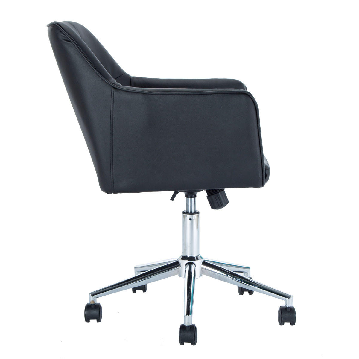 DREHSTUHL JAKE Kunstlederbezug schwarz - Schwarz, Textil (61/95/57cm) - SVITA