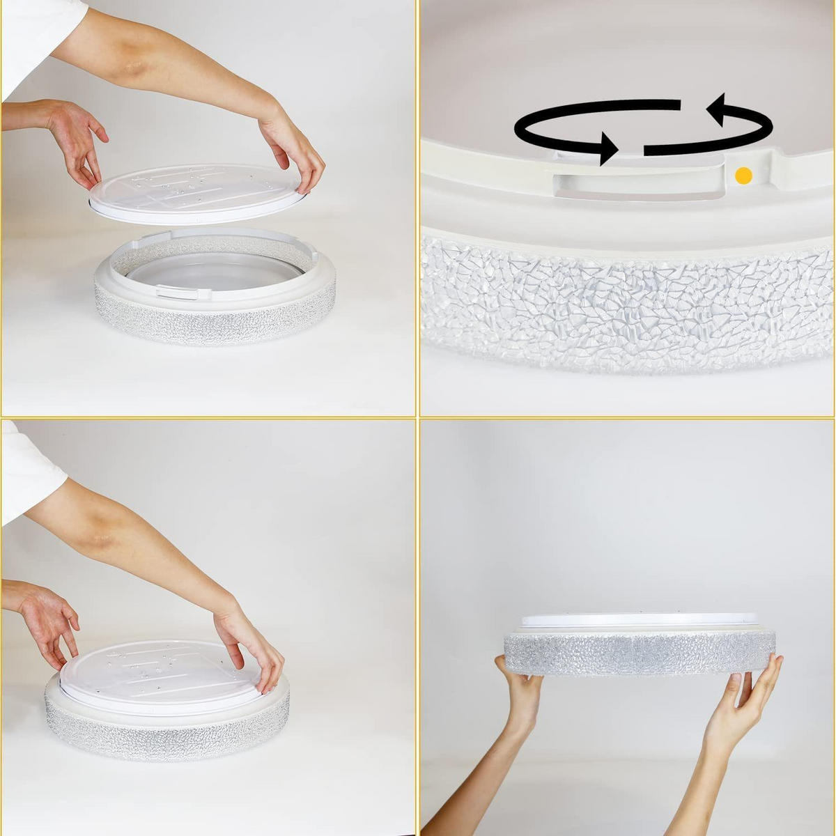 LED-DECKENLEUCHTE Michael 40/40/8 cm - Weiß, Metall (40/40/8cm) - Nettlife