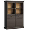 VITRINE KATRIA, Schwarz - Schwarz, Holzwerkstoff (119/165/42cm) - KONSIMO®