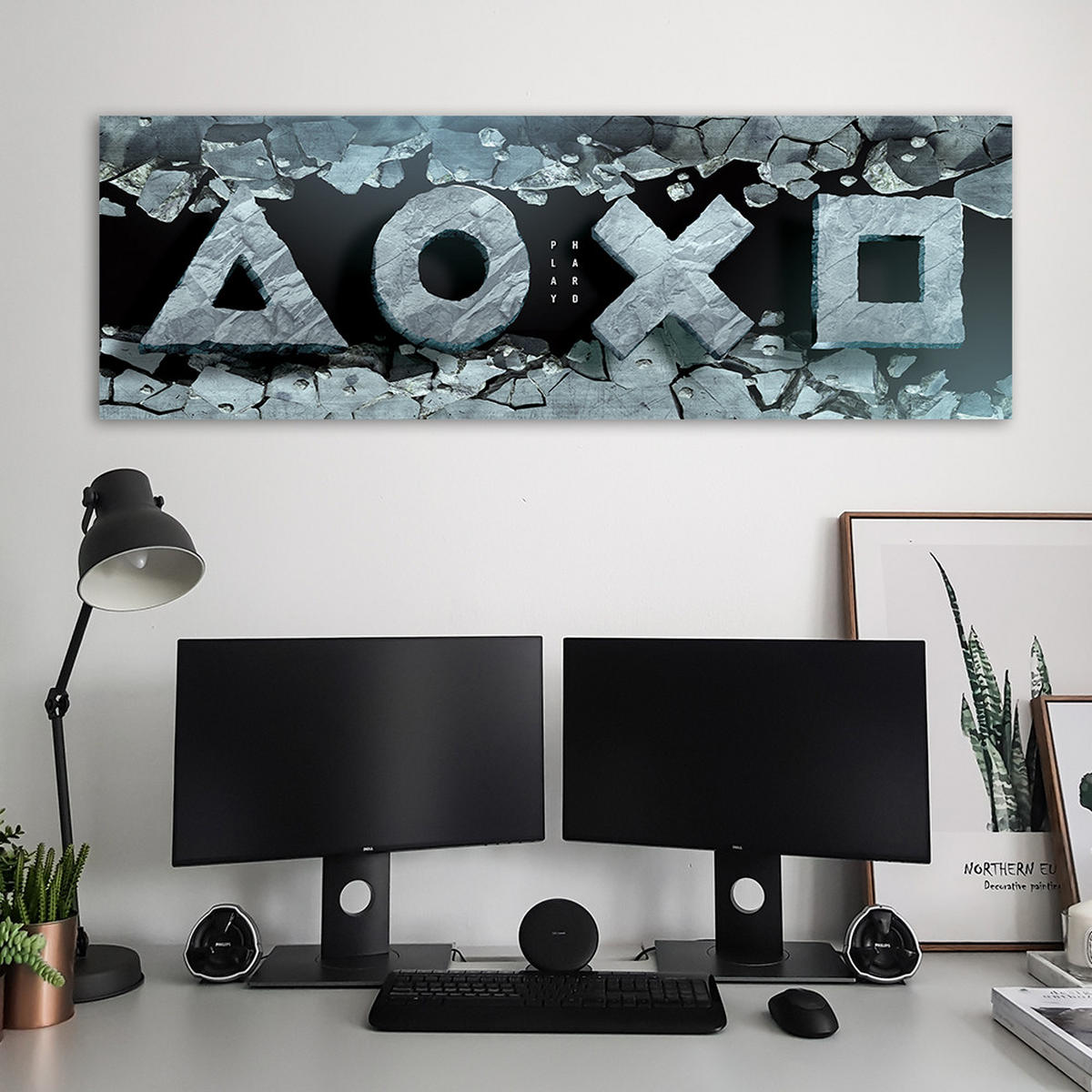 WANDBILD spielkonsole für gamers - Multicolor, Textil (90/30cm) - Feeby