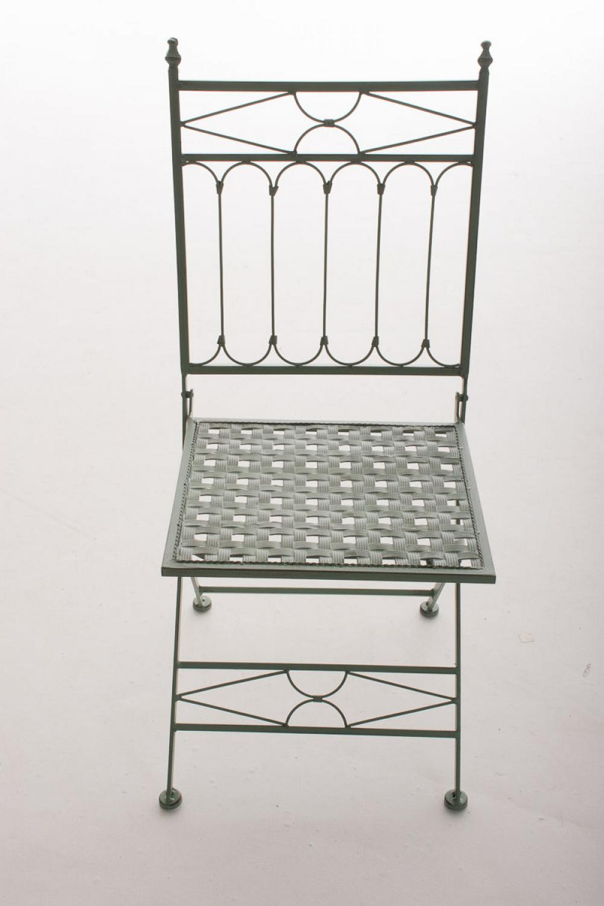GARTENKLAPPSTUHL Metall Antik-Grün - Grün, Metall (40/95/40cm) - CLP